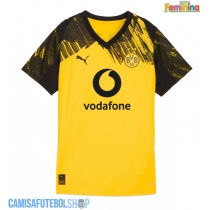 Camisa de time de futebol Borussia Dortmund Ramy Bensebaini #5 Replicas 1º Equipamento Feminina 2025-26 Manga Curta